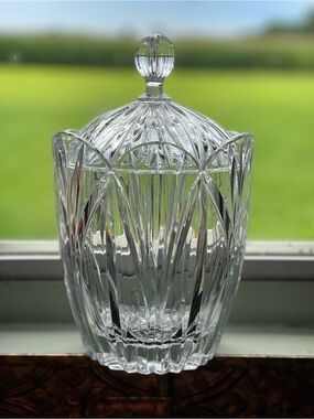 Crystal Biscuit Barrel made in Poland